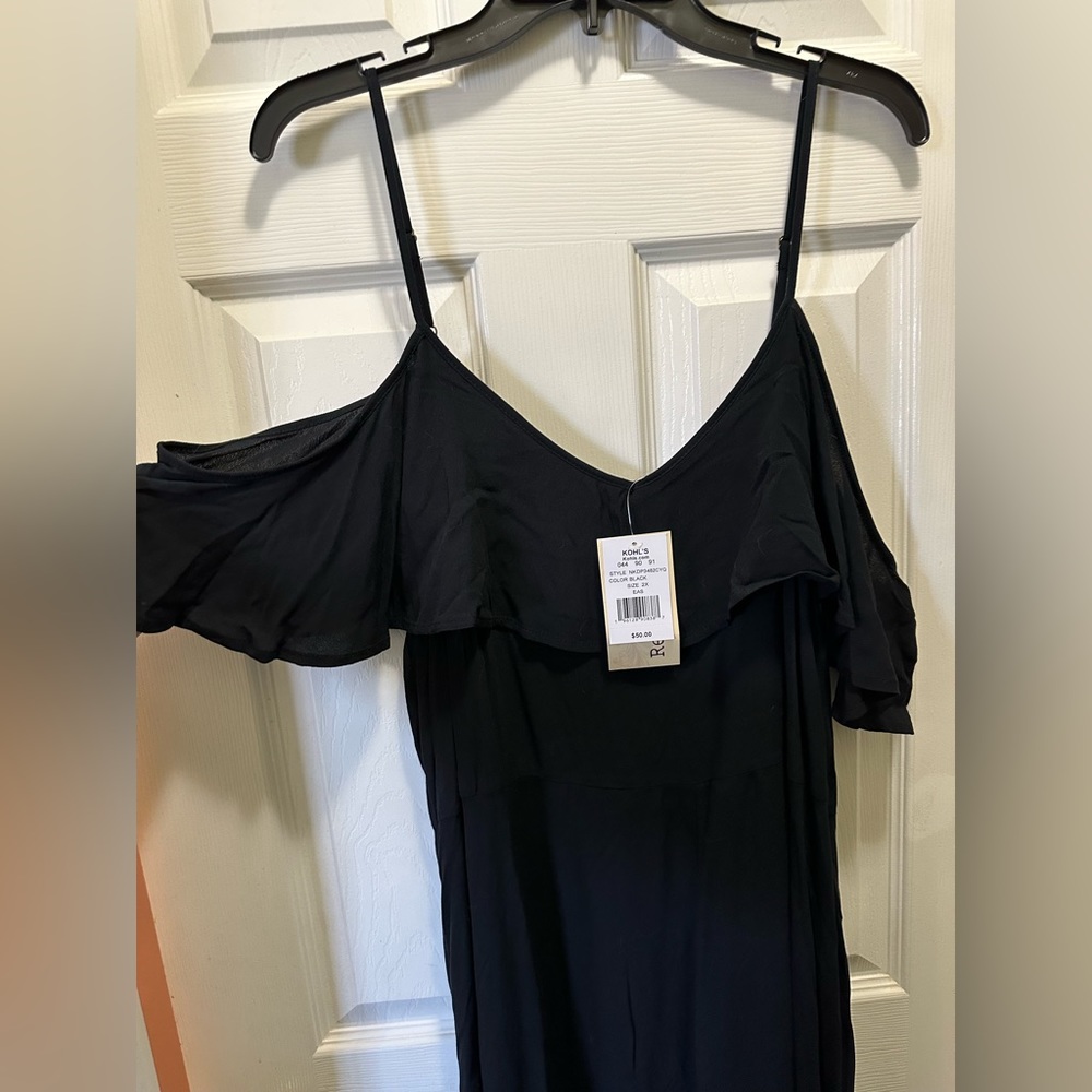 Rewind Juniors cold shoulder dress black 2X NWT